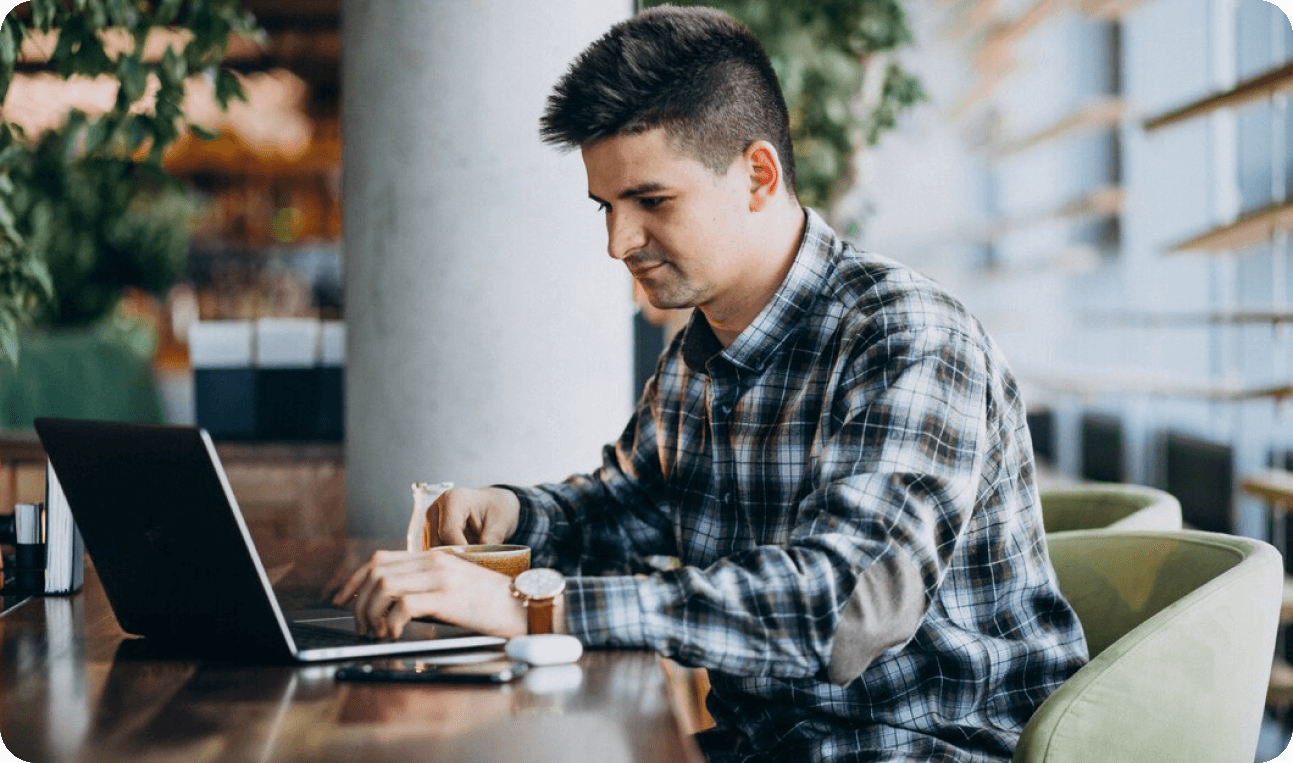 Person working on laptop